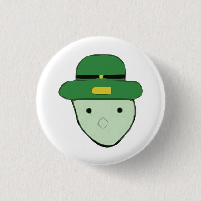 Leprechaun Green Coloured Sketch Meme 3 Cm Round Badge (Front)