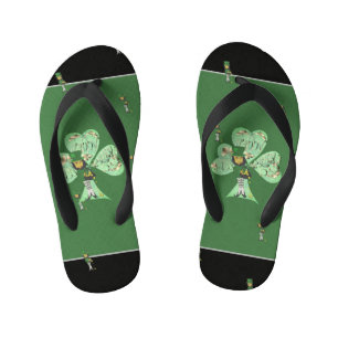 Leprechaun "Happy St. Patrick's Day"   Kid's Jandals