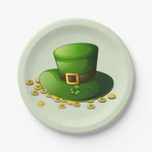 Leprechaun Hat and Gold Coins Paper Plate