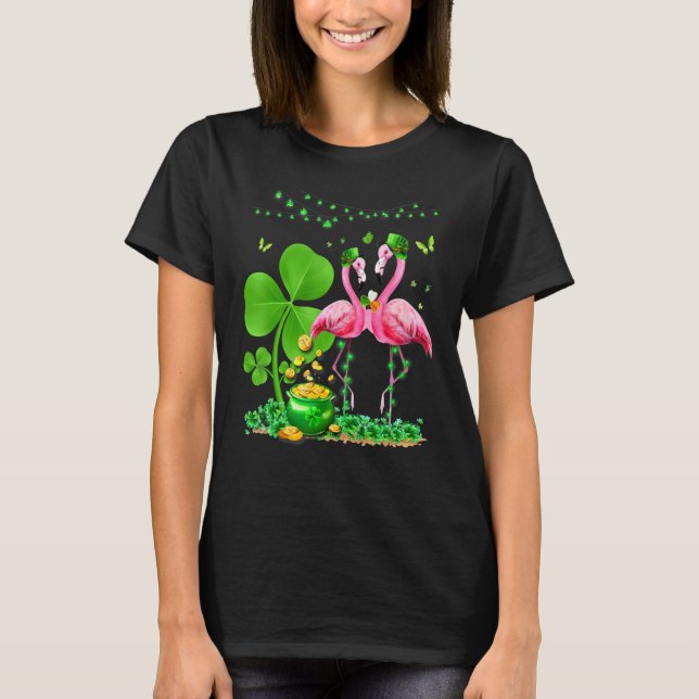 Leprechaun Hat Flamingo Shamrock St Patricks Day B T-Shirt (Front)