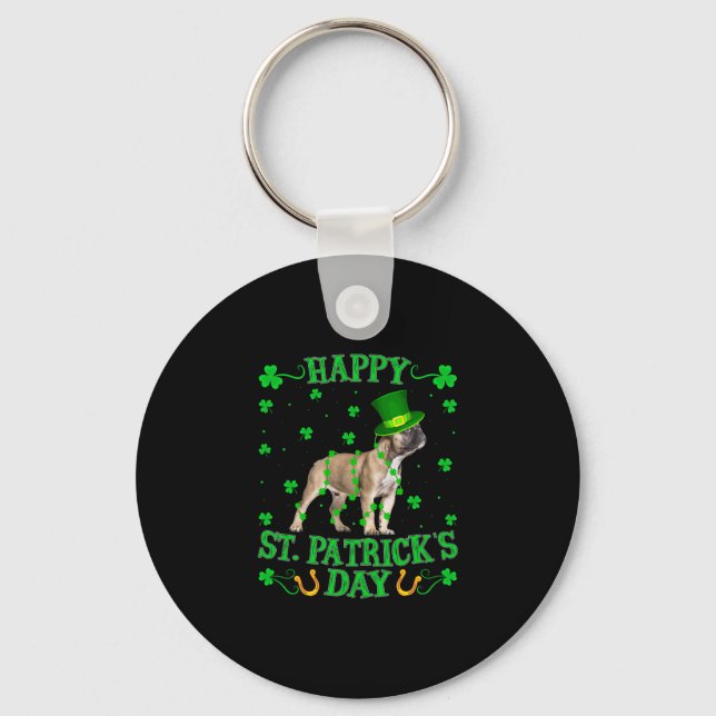 Leprechaun Hat French Bulldog St. Patrick's Day  Key Ring (Front)