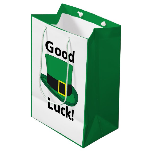 Leprechaun Hat Good Luck St Patricks Day  Medium Gift Bag (Front Angled)