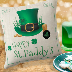 Leprechaun Hat Happy St. Paddy's ID636 Cushion