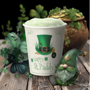 Leprechaun Hat Happy St. Paddy's ID636 Paper Cups