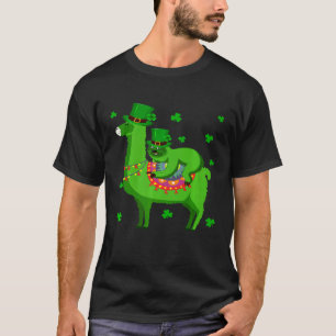Leprechaun Hat Sloth Riding Llama St Patricks Day  T-Shirt