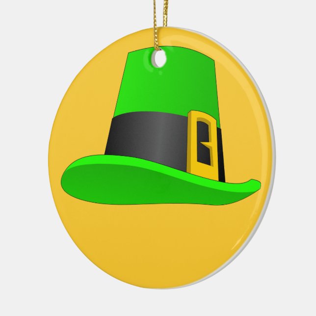 Leprechaun Hat With Buckle Ceramic Tree Decoration (Left)
