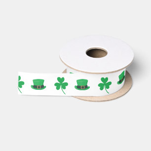 Leprechaun Hats & Shamrocks for St Patrick's Day Satin Ribbon