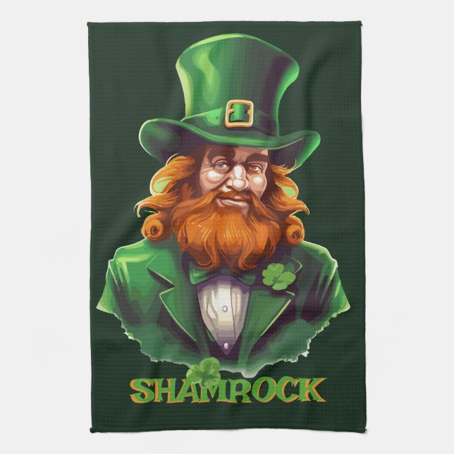 Leprechaun Hideaway Tea Towel (Vertical)