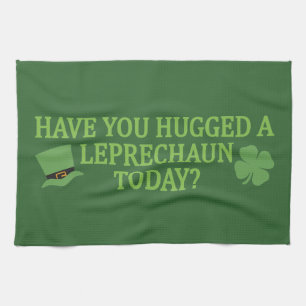 Leprechaun Hug kitchen towel