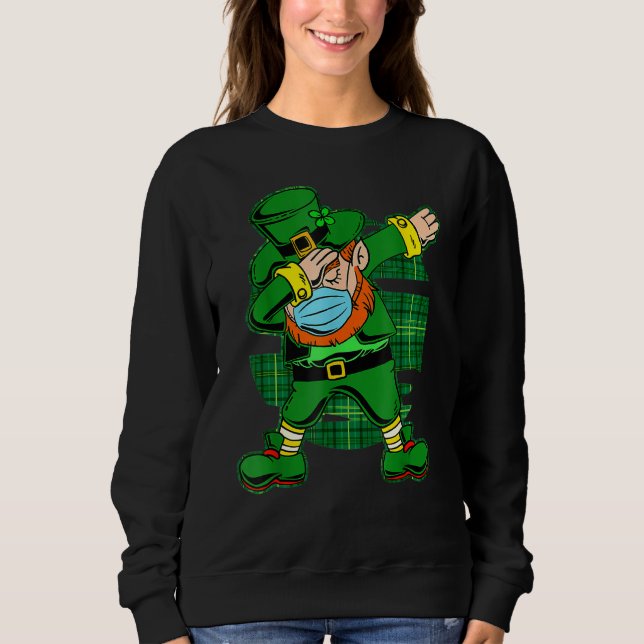 Leprechaun In A Mask Dab Irish St Patrick S Day Bo Sweatshirt (Front)