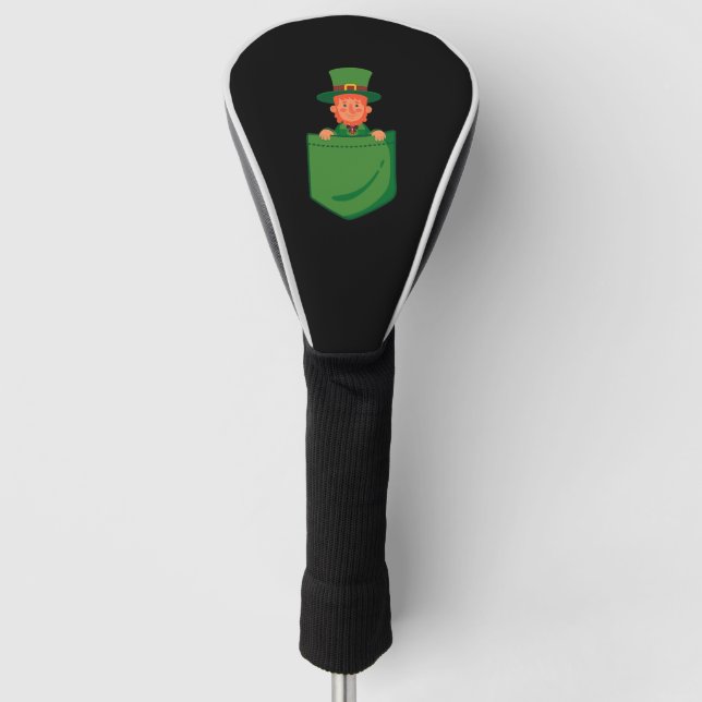 Leprechaun In Pocket Funny St Patricks Day Irish Golf Head Cover (Front)