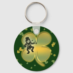 Leprechaun irish luck shamrocks keychains