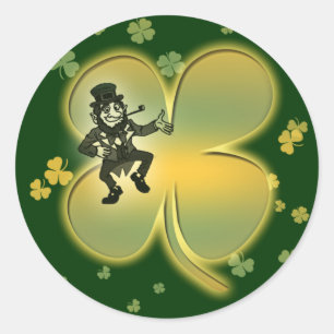 Leprechaun irish luck shamrocks stickers