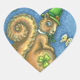LEPRECHAUN IRISH SQUIRREL, LUCKY STICKERS Sheet