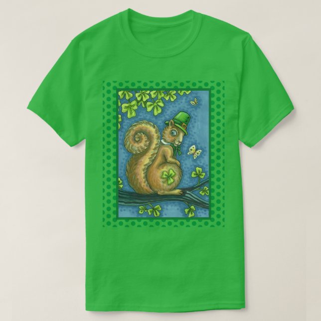 LEPRECHAUN IRISH SQUIRREL, ST. PATRICK'S DAY Lucky T-Shirt (Design Front)