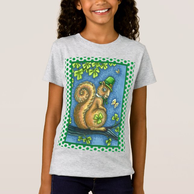 LEPRECHAUN IRISH SQUIRREL, ST. PATRICK'S DAY Lucky T-Shirt (Front)