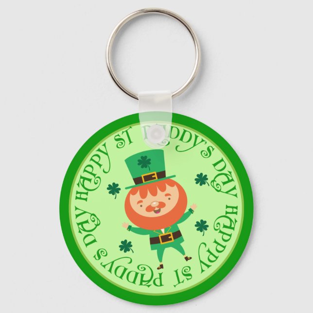 Leprechaun Irish St Paddys Day Lucky Keychain (Front)