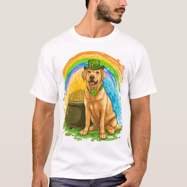 Leprechaun Lab � St. Patrick�s Day Dog T-Shirt (Front)