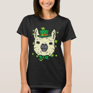 Leprechaun Llama Head Alpaca St Patricks Day Anima T-Shirt