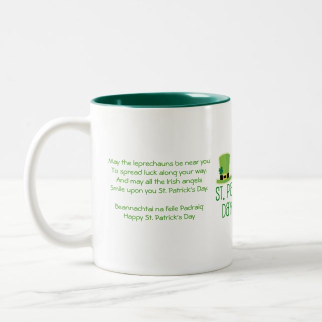 Leprechaun Luck-Verse Two-Tone Coffee Mug (Left)