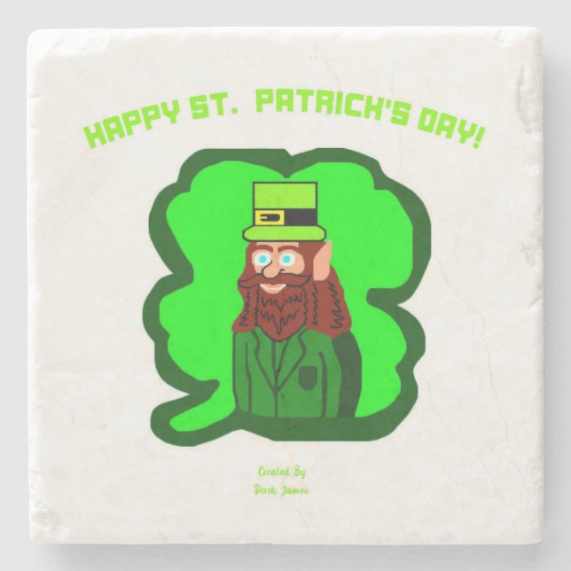 Leprechaun Magic Marble Stone Coaster (Front)