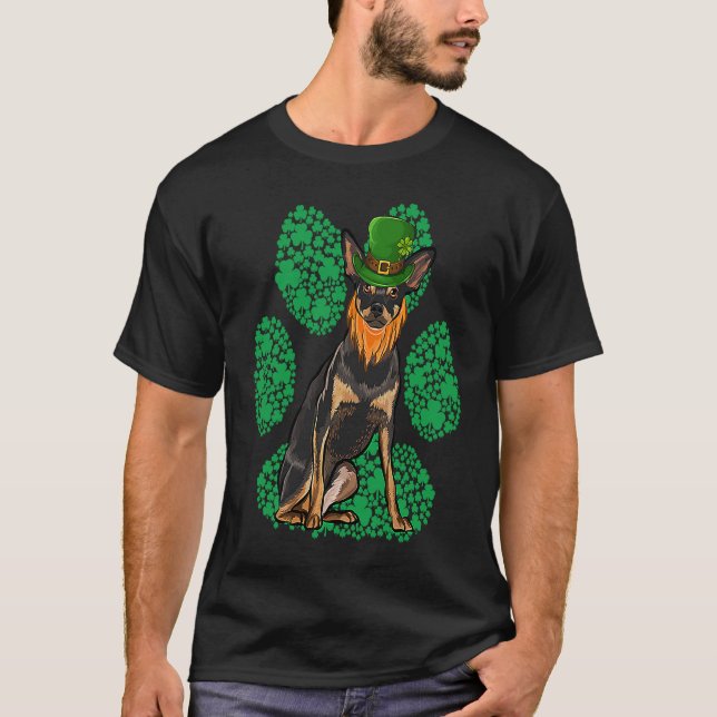 Leprechaun Miniature Pinscher St Patricks Day Sham T-Shirt (Front)