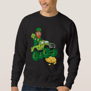 Leprechaun Monster Truck Shamrock St Patrick Day B Sweatshirt