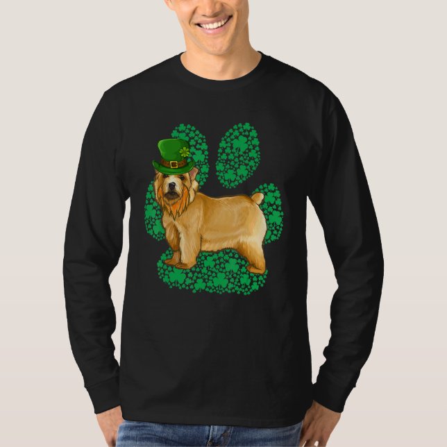 Leprechaun Norwich Terrier St Patricks Day Shamroc T-Shirt (Front)