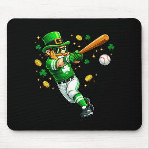 Leprechaun play baseball funny st patrick's day me mouse pad