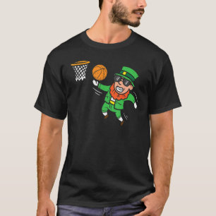 Leprechaun Playing Basketball St Patricks Day Boys T-Shirt