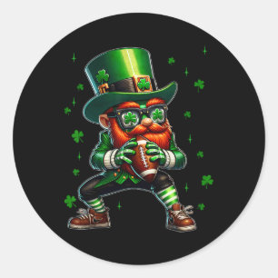 Leprechaun Playing Football St Patricks Day Sport  Classic Round Sticker