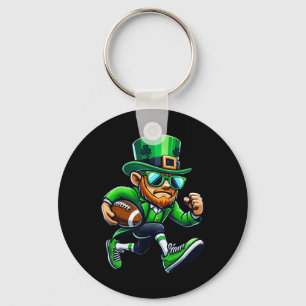 Leprechaun Playing Football St Patricks Day Sport  Key Ring
