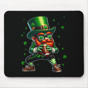Leprechaun Playing Football St Patricks Day Sport Mouse Pad
