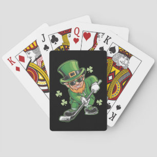 Leprechaun Playing Hockey St Patrick's Day Irish Cards