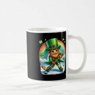 Leprechaun Playing Ice Hockey Saint Patricks Day Coffee Mug