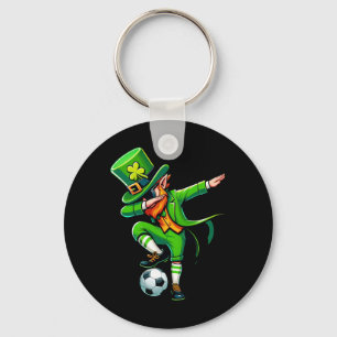 Leprechaun Playing Soccer St Patricks Day Sport Me Key Ring