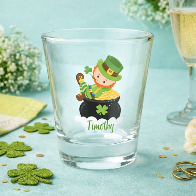 Leprechaun Pot of Gold Happy St. Patrick's Day Shot Glass (Creator Uploaded)