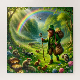 Leprechaun Pot of Gold Pursuit St Patrick's Day Jigsaw Puzzle