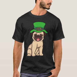 Leprechaun Pug Dog Shamrock St Patrick's Day Pitti T-Shirt