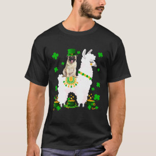 Leprechaun Pug Riding Llama St Patricks Day T-Shirt
