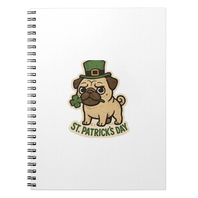Leprechaun Pug St.Patrick's Day Notebook (Front)