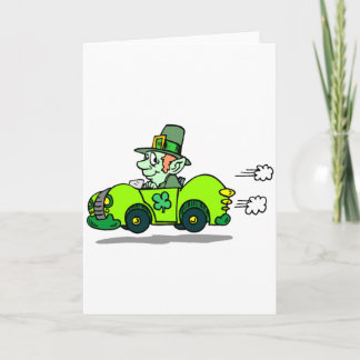 Leprechaun Racer Holiday Card
