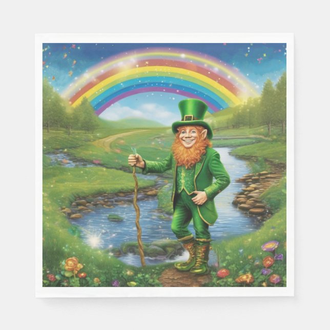 Leprechaun Rainbow Napkin (Front)