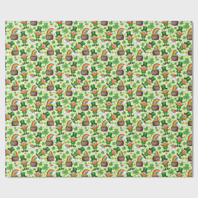 leprechaun saint patrick's wrapping paper (Flat)