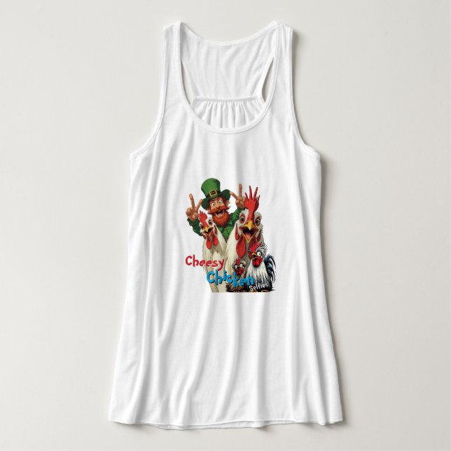 "Leprechaun Selfie Tank" Chessy Chicken Selfies Singlet (Design Front)