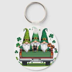 Leprechaun Shamrock irish music  Key Ring