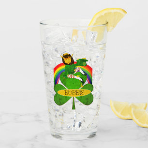 Leprechaun Shamrock St. Patrick's Day Glass