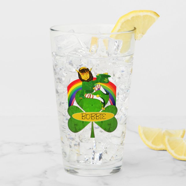 Leprechaun Shamrock St. Patrick's Day Glass (Back Ice)