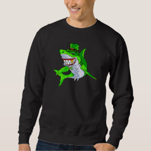 Leprechaun Shark St Patricks Day Pajama Kids Boys  Sweatshirt