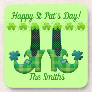 Leprechaun Shoes St Patrick's Day Coaster